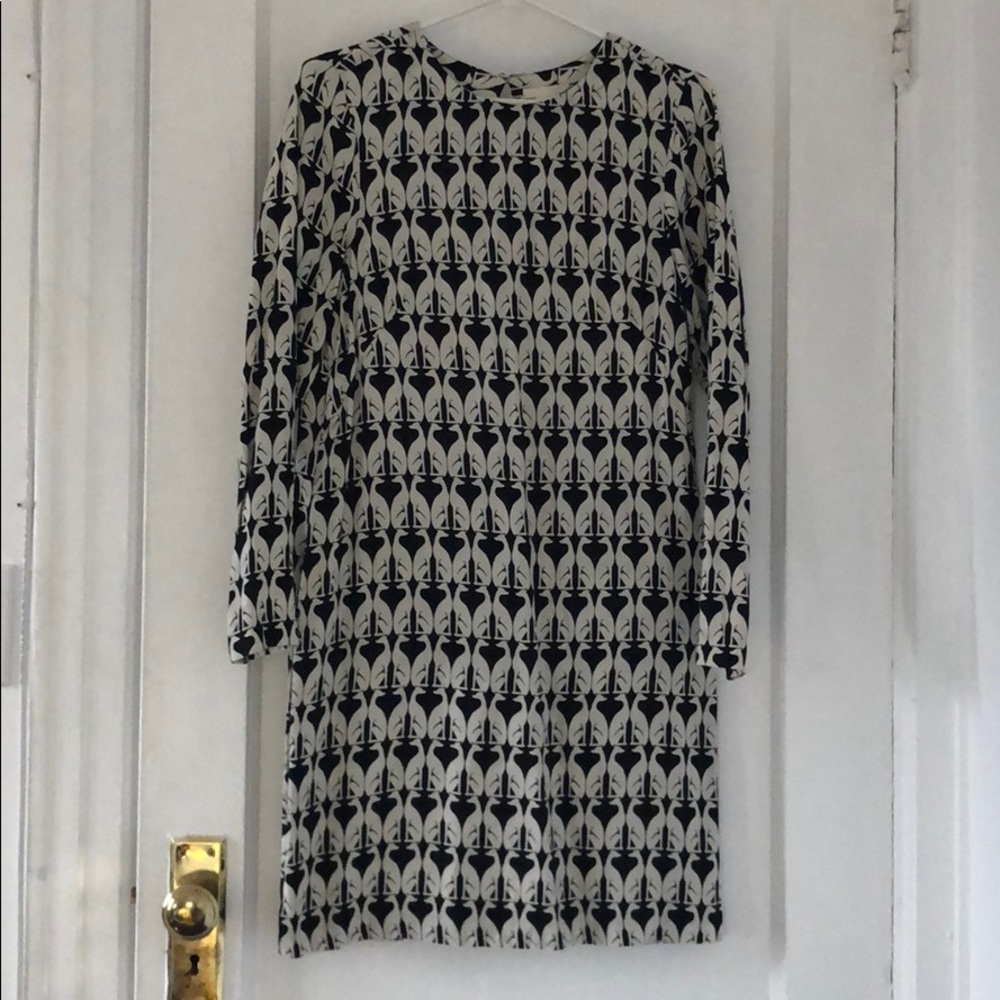 long sleeve dog print dress